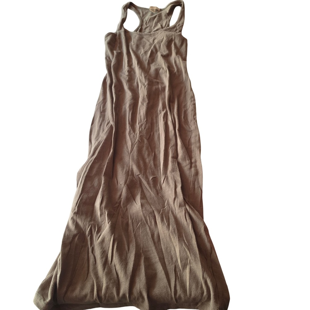 Bozzolo Women Olive Green Racerback Tank Maxi Dress Cotton Blend Stretch Medium